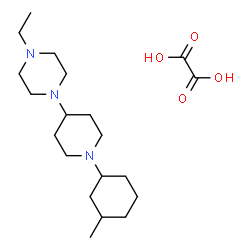 ChemSpider 2D Image | 1-Ethyl-4-[1-(3-methylcyclohexyl)-4-piperidinyl]piperazine ethanedioate (1:1) | C20H37N3O4
