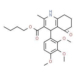 ChemSpider 2D Image | Butyl 2-methyl-5-oxo-4-(2,3,4-trimethoxyphenyl)-1,4,5,6,7,8-hexahydro-3-quinolinecarboxylate | C24H31NO6