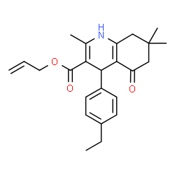 ChemSpider 2D Image | Allyl 4-(4-ethylphenyl)-2,7,7-trimethyl-5-oxo-1,4,5,6,7,8-hexahydro-3-quinolinecarboxylate | C24H29NO3
