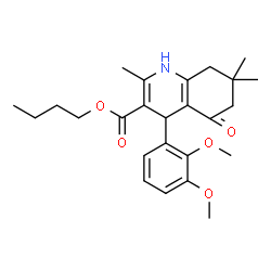 ChemSpider 2D Image | Butyl 4-(2,3-dimethoxyphenyl)-2,7,7-trimethyl-5-oxo-1,4,5,6,7,8-hexahydro-3-quinolinecarboxylate | C25H33NO5