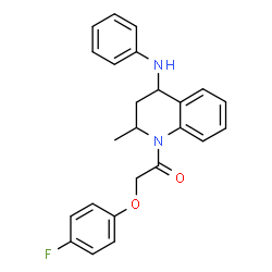 ChemSpider 2D Image | 1-(4-Anilino-2-methyl-3,4-dihydro-1(2H)-quinolinyl)-2-(4-fluorophenoxy)ethanone | C24H23FN2O2