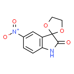 ChemSpider 2D Image | 5'-Nitrospiro[1,3-dioxolane-2,3'-indol]-2'(1'H)-one | C10H8N2O5