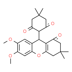 ChemSpider 2D Image | 2-(6,7-Dimethoxy-3,3-dimethyl-1-oxo-2,3,4,9-tetrahydro-1H-xanthen-9-yl)-5,5-dimethyl-1,3-cyclohexanedione | C25H30O6
