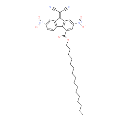 ChemSpider 2D Image | Hexadecyl 9-(dicyanomethylene)-2,7-dinitro-9H-fluorene-4-carboxylate | C33H38N4O6