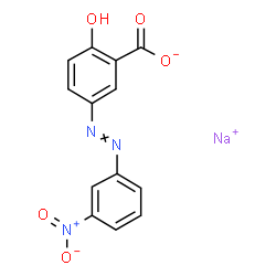 ChemSpider 2D Image | Sodium 2-hydroxy-5-[(3-nitrophenyl)diazenyl]benzoate | C13H8N3NaO5