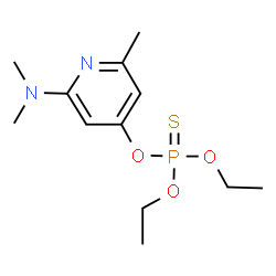 ChemSpider 2D Image | O-[2-(Dimethylamino)-6-methyl-4-pyridinyl] O,O-diethyl phosphorothioate | C12H21N2O3PS