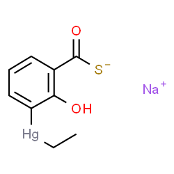 ChemSpider 2D Image | Sodium (3-carbothioato-2-hydroxyphenyl)(ethyl)mercury | C9H9HgNaO2S