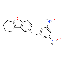 ChemSpider 2D Image | 8-(3,5-Dinitro-phenoxy)-1,2,3,4-tetrahydro-dibenzofuran | C18H14N2O6