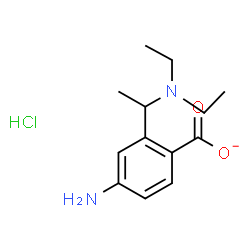 ChemSpider 2D Image | Benzoate, 4-amino-2-[1-(diethylamino)ethyl]-, hydrochloride (1:1) | C13H20ClN2O2
