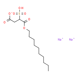 ChemSpider 2D Image | Butanoate, 4-(decyloxy)-4-oxo-3-sulfo-, sodium salt (1:2) | C14H25Na2O7S