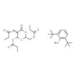ChemSpider 2D Image | Sulfanediyldiethane-1,1,2-triyl tetrapropanoate - 2,6-di-tert-butylphenol (1:1) | C30H48O9S