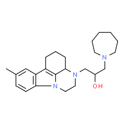 ChemSpider 2D Image | 1-(1-Azepanyl)-3-(8-methyl-1,2,3a,4,5,6-hexahydro-3H-pyrazino[3,2,1-jk]carbazol-3-yl)-2-propanol | C24H35N3O