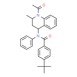 ChemSpider 2D Image | N-(1-acetyl-2-methyl-1,2,3,4-tetrahydroquinolin-4-yl)-4-tert-butyl-N-phenylbenzamide | C29H32N2O2