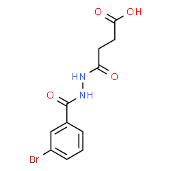 ChemSpider 2D Image | 4-[2-(3-Bromobenzoyl)hydrazino]-4-oxobutanoic acid | C11H11BrN2O4