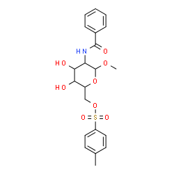 ChemSpider 2D Image | Methyl 2-(benzoylamino)-2-deoxy-6-O-[(4-methylphenyl)sulfonyl]hexopyranoside | C21H25NO8S