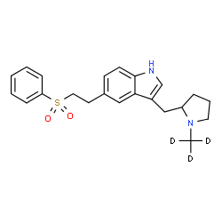 ChemSpider 2D Image | 3-{[1-(~2~H_3_)Methyl-2-pyrrolidinyl]methyl}-5-[2-(phenylsulfonyl)ethyl]-1H-indole | C22H23D3N2O2S