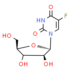 ChemSpider 2D Image | 5-Fluoro-1-[(3xi)-beta-D-threo-pentofuranosyl]-2,4(1H,3H)-pyrimidinedione | C9H11FN2O6