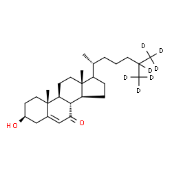 ChemSpider 2D Image | (3beta,17xi)-3-Hydroxy(25,26,26,26,27,27,27-~2~H_7_)cholest-5-en-7-one | C27H37D7O2