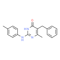 ChemSpider 2D Image | 5-Benzyl-6-methyl-2-[(4-methylphenyl)amino]-4(1H)-pyrimidinone | C19H19N3O