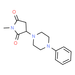 ChemSpider 2D Image | 1-Methyl-3-(4-phenyl-1-piperazinyl)-2,5-pyrrolidinedione | C15H19N3O2