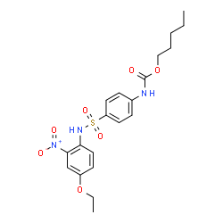 ChemSpider 2D Image | Pentyl {4-[(4-ethoxy-2-nitrophenyl)sulfamoyl]phenyl}carbamate | C20H25N3O7S