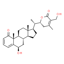 ChemSpider 2D Image | (6beta,22R)-6,27-Dihydroxy-22,26-epoxyergosta-2,4,24-triene-1,26-dione | C28H38O5