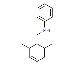 ChemSpider 2D Image | N-[(2,4,6-Trimethyl-3-cyclohexen-1-yl)methyl]aniline | C16H23N