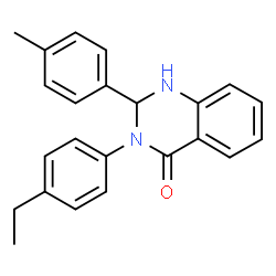 ChemSpider 2D Image | 3-(4-Ethyl-phenyl)-2-p-tolyl-2,3-dihydro-1H-quinazolin-4-one | C23H22N2O
