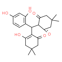 ChemSpider 2D Image | 2-[(2,4-Dihydroxyphenyl)(2-hydroxy-4,4-dimethyl-6-oxo-1-cyclohexen-1-yl)methyl]-5,5-dimethyl-1,3-cyclohexanedione | C23H28O6