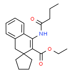 ChemSpider 2D Image | Ethyl 4'-(butyrylamino)-1'H-spiro[cyclopentane-1,2'-naphthalene]-3'-carboxylate | C21H27NO3