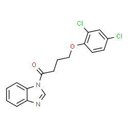 ChemSpider 2D Image | 1-Benzoimidazol-1-yl-4-(2,4-dichloro-phenoxy)-butan-1-one | C17H14Cl2N2O2