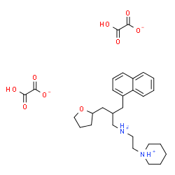 ChemSpider 2D Image | 1-(2-{[3-(1-Naphthyl)-2-(tetrahydro-2-furanylmethyl)propyl]ammonio}ethyl)piperidinium bis(hydrogen ethanedioate) | C29H40N2O9