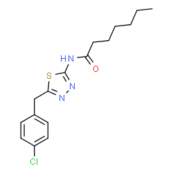 ChemSpider 2D Image | N-[5-(4-Chlorobenzyl)-1,3,4-thiadiazol-2-yl]heptanamide | C16H20ClN3OS