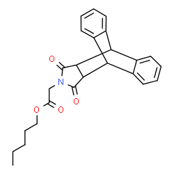 ChemSpider 2D Image | Pentyl (16,18-dioxo-17-azapentacyclo[6.6.5.0~2,7~.0~9,14~.0~15,19~]nonadeca-2,4,6,9,11,13-hexaen-17-yl)acetate | C25H25NO4