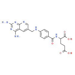 ChemSpider 2D Image | N-(4-{[(2,4-Diaminopyrido[2,3-d]pyrimidin-6-yl)methyl]amino}benzoyl)glutamic acid | C20H21N7O5