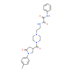 ChemSpider 2D Image | N-[2-(4-{[1-(4-Methylphenyl)-5-oxo-3-pyrrolidinyl]carbonyl}-1-piperazinyl)ethyl]-N'-phenylethanediamide | C26H31N5O4