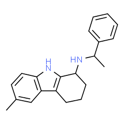 ChemSpider 2D Image | 2,3,4,9-Tetrahydro-6-methyl-N-(1-phenylethyl)-1H-carbazol-1-amine | C21H24N2