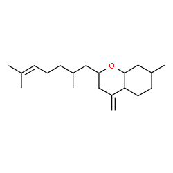 ChemSpider 2D Image | 2-(2,6-Dimethyl-5-hepten-1-yl)-7-methyl-4-methyleneoctahydro-2H-chromene | C20H34O