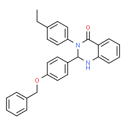 ChemSpider 2D Image | 2-(4-Benzyloxy-phenyl)-3-(4-ethyl-phenyl)-2,3-dihydro-1H-quinazolin-4-one | C29H26N2O2