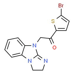 ChemSpider 2D Image | 1-(5-Bromo-2-thienyl)-2-(2,3-dihydro-9H-imidazo[1,2-a]benzimidazol-9-yl)ethanone | C15H12BrN3OS