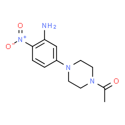 ChemSpider 2D Image | 1-[4-(3-Amino-4-nitrophenyl)-1-piperazinyl]ethanone | C12H16N4O3