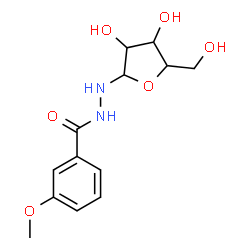 ChemSpider 2D Image | N'-[3,4-Dihydroxy-5-(hydroxymethyl)tetrahydro-2-furanyl]-3-methoxybenzohydrazide | C13H18N2O6