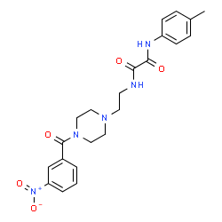 ChemSpider 2D Image | N-(4-Methylphenyl)-N'-{2-[4-(3-nitrobenzoyl)-1-piperazinyl]ethyl}ethanediamide | C22H25N5O5