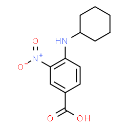 ChemSpider 2D Image | 4-(Cyclohexylamino)-3-nitrobenzoic acid | C13H16N2O4