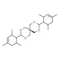 ChemSpider 2D Image | 3,9-Bis(2,4,6-trimethyl-3-cyclohexen-1-yl)-2,4,8,10-tetraoxaspiro[5.5]undecane | C25H40O4