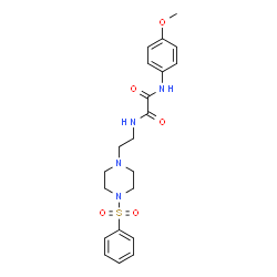ChemSpider 2D Image | N-(4-Methoxyphenyl)-N'-{2-[4-(phenylsulfonyl)-1-piperazinyl]ethyl}ethanediamide | C21H26N4O5S