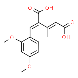 ChemSpider 2D Image | (2E,4E)-4-(2,4-Dimethoxybenzylidene)-3-methyl-2-pentenedioic acid | C15H16O6