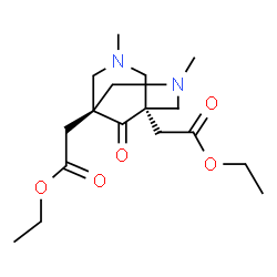 ChemSpider 2D Image | Diethyl 2,2'-[(1s,5s)-3,7-dimethyl-9-oxo-3,7-diazabicyclo[3.3.1]nonane-1,5-diyl]diacetate | C17H28N2O5