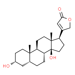 ChemSpider 2D Image | (3alpha,5beta)-3,14-Dihydroxycard-20(22)-enolide | C23H34O4