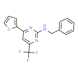 ChemSpider 2D Image | N-Benzyl-4-(2-thienyl)-6-(trifluoromethyl)-2-pyrimidinamine | C16H12F3N3S